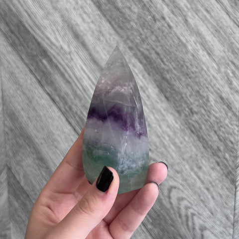 Kelowna Crystal Cave - Rainbow Fluorite Flame