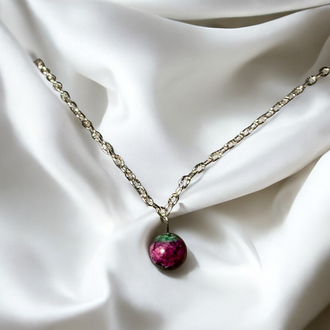 My Two Daughters Jewelry - 8mm Beaded Necklace Ruby Zoisite