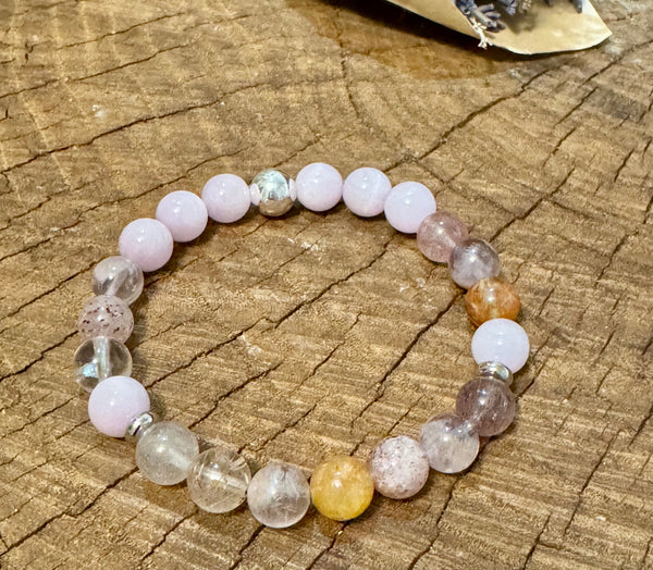 My Two Daughters Jewelry - 8mm Super 7 Bracelet and Kunzite 2