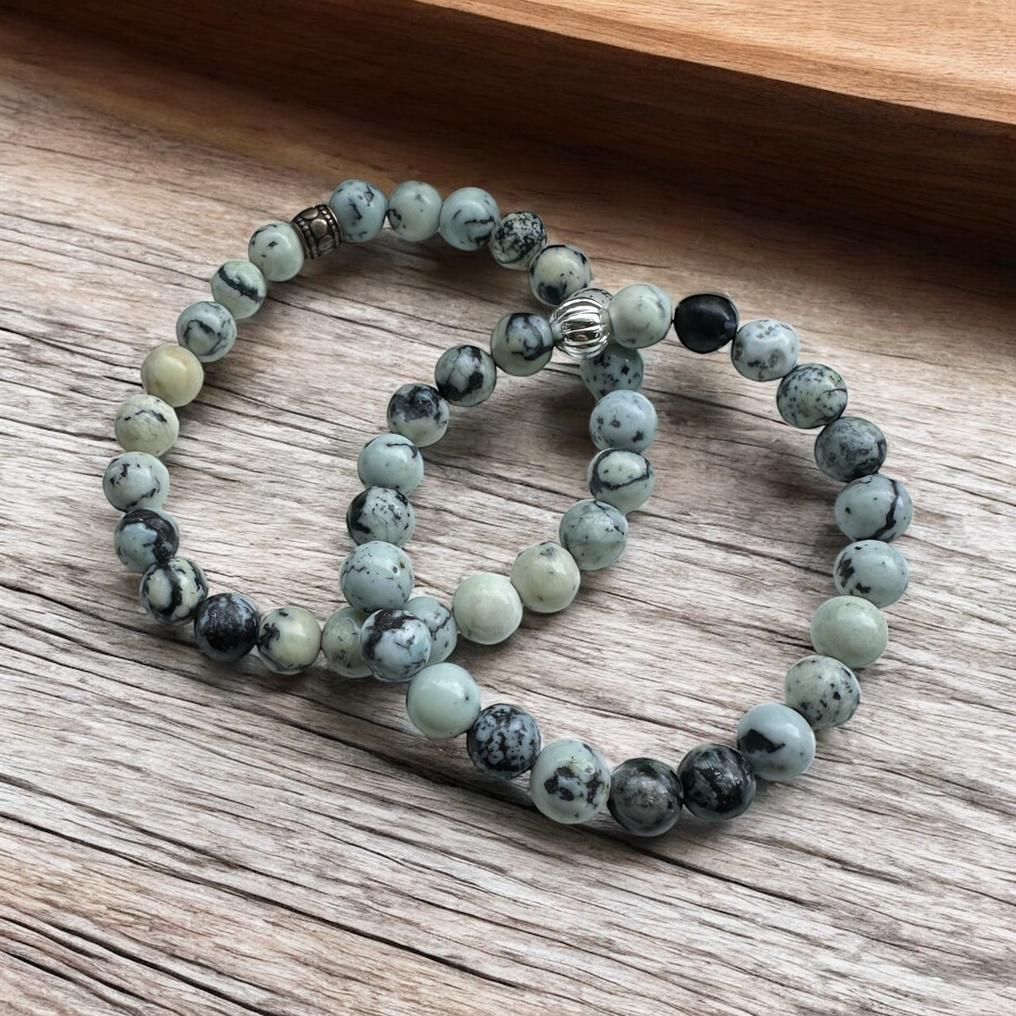 My Two Daughters Jewelry - 8mm Yellow Jasper Beaded Bracelet