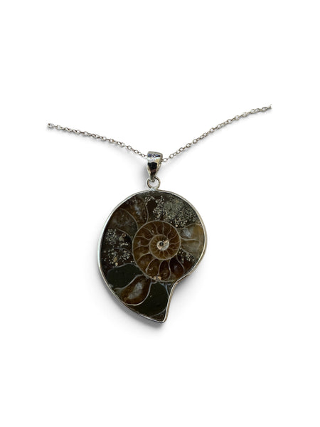 My Two Daughters Jewelry - Ammonite Fossil Pendant -  925 Silver