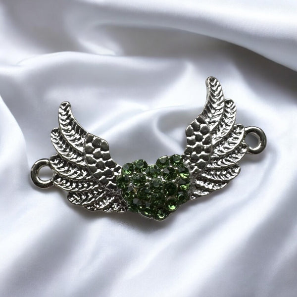 Fancy Beads - Angel Wings Adjustable Faceted Bracelet Green