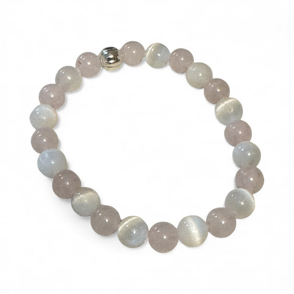 My Two Daughters Jewelry - Aquarius Rose Quartz & Selenite Bracelet