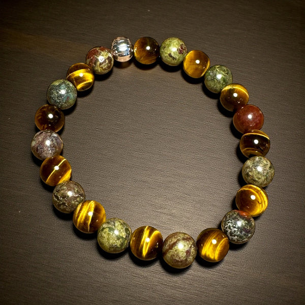My Two Daughters Jewelry - Aries Zodiac Bracelet Bloodstone & Tigers Eye