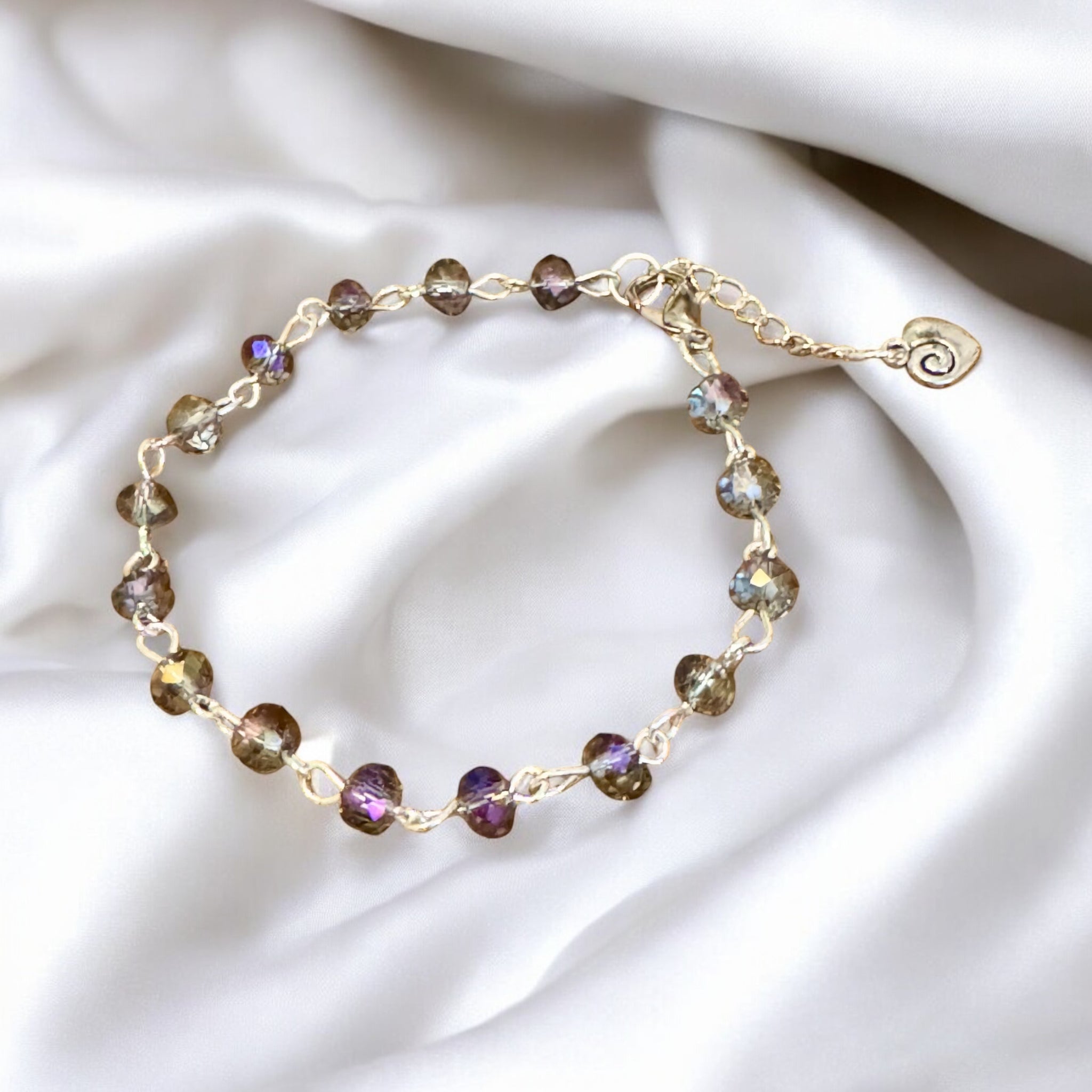 Fancy Beads - Aurora Faceted Adjustable Bracelet 6mm