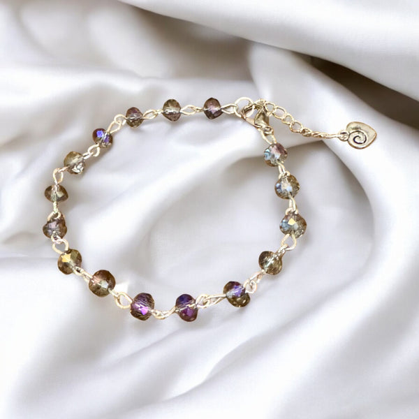 Fancy Beads - Aurora Faceted Adjustable Bracelet 6mm