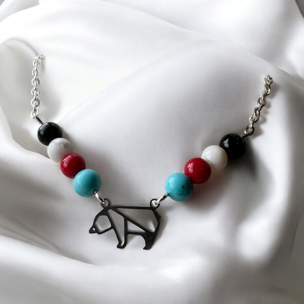 My Two Daughters Jewelry - Bear with Gemstone Necklace or Bracelet