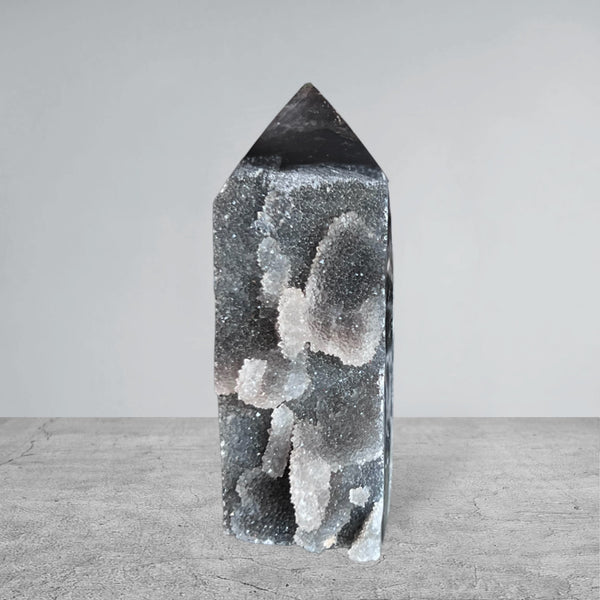 Kelowna Crystal Cave - Black Druzy Sphalerite Tower10