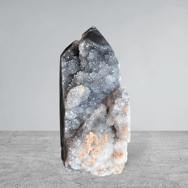 Kelowna Crystal Cave - Black Druzy Sphalerite Tower11
