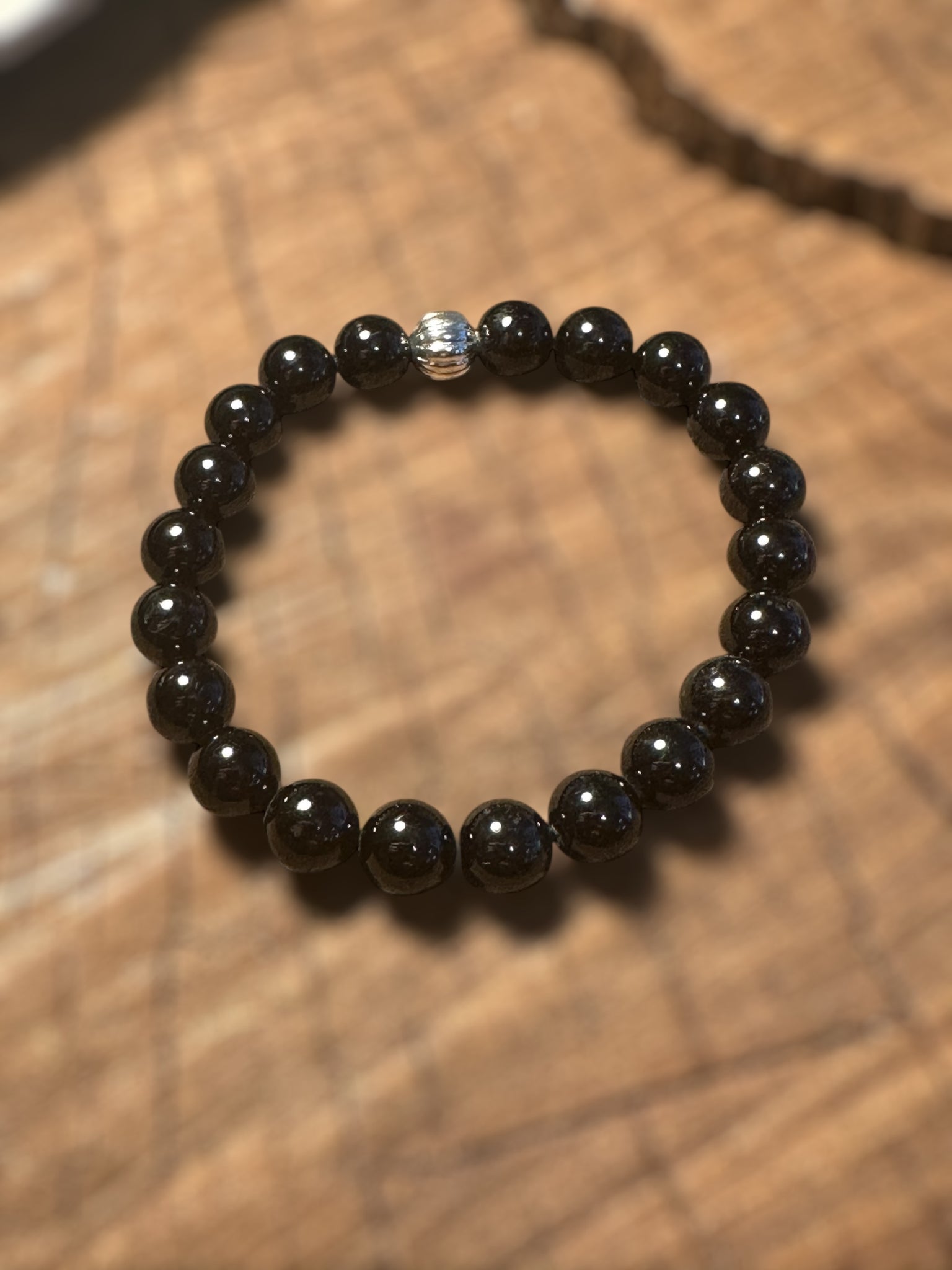 My Two Daughters Jewelry - Black Obsidian 8mm Beaded Bracelet