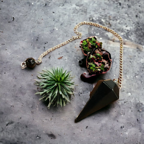 Kelowna Crystal Cave - Black Obsidian Pendulum