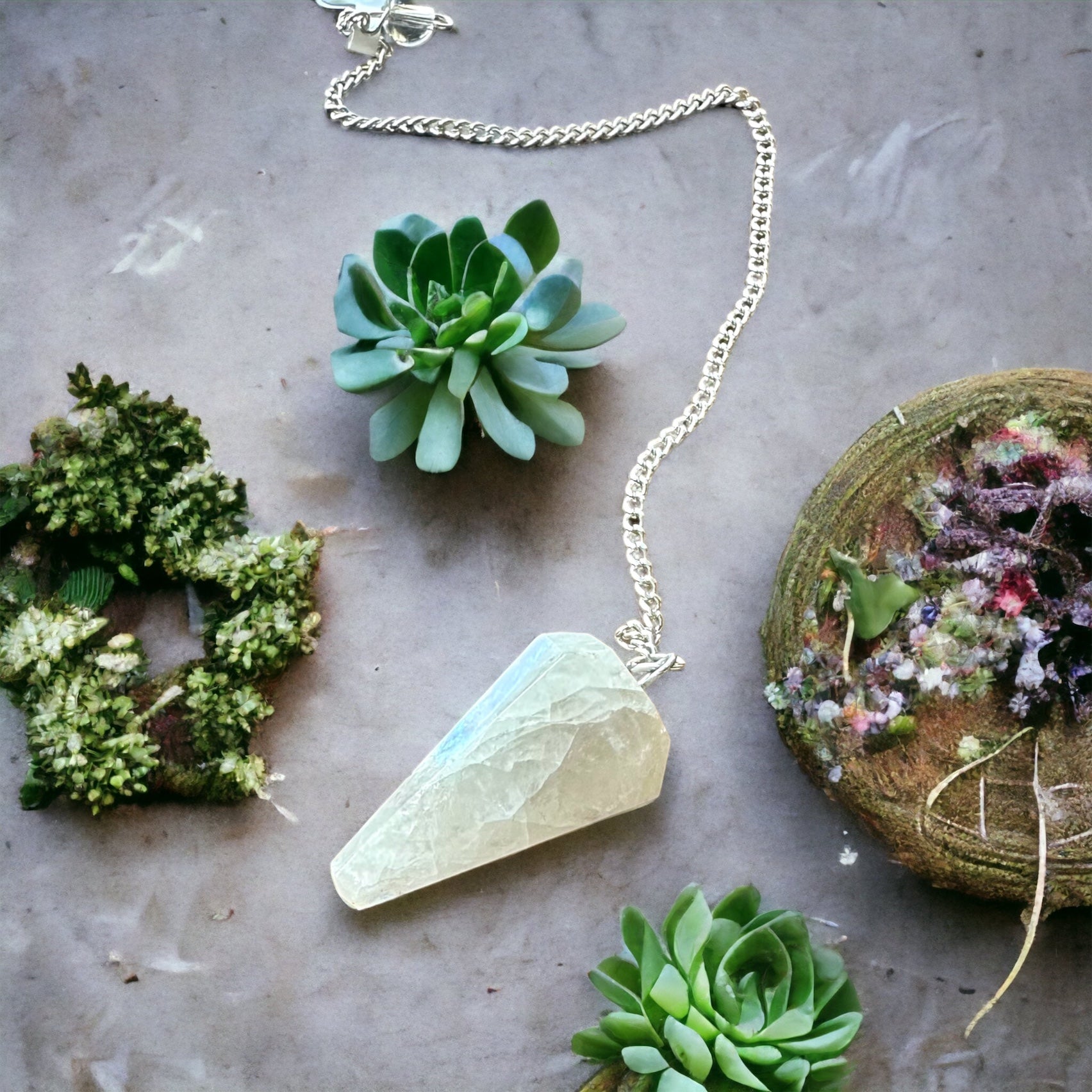 Kelowna Crystal Cave - Blue Moonstone Pendulum