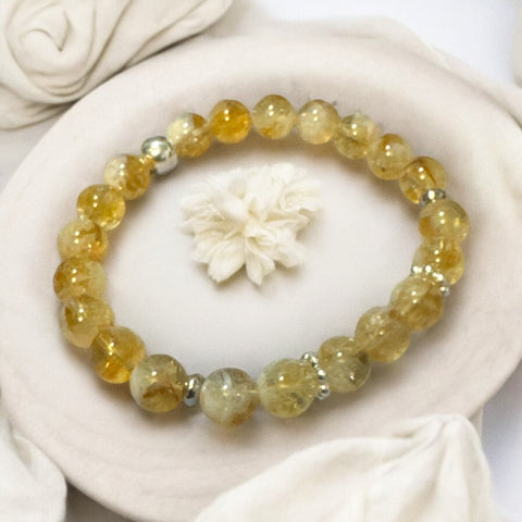 My Two Daughters Jewelry - Brazil Citrine Bracelet with Silver Spacers