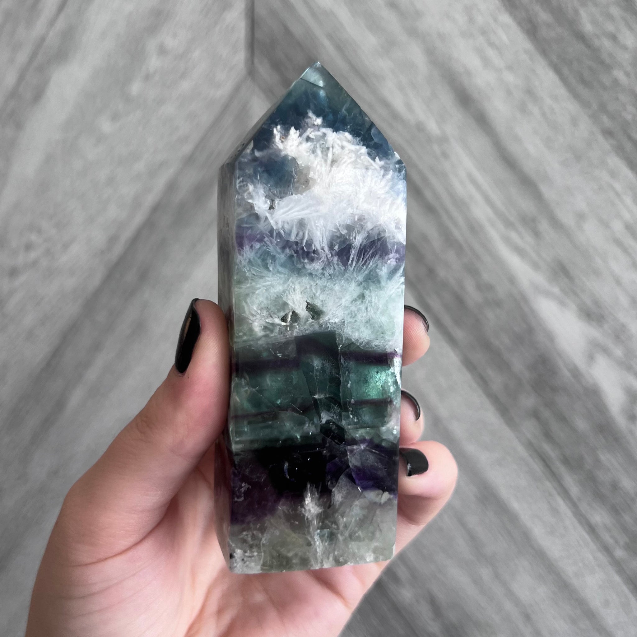 Kelowna Crystal Cave - Feather Fluorite Obelisk