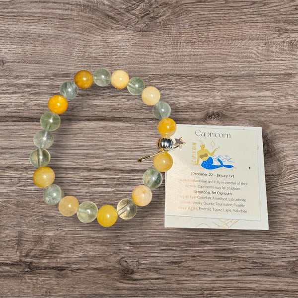 My Two Daughters Jewelry - Capricorn Zodiac Bracelet Topaz and Fluorite