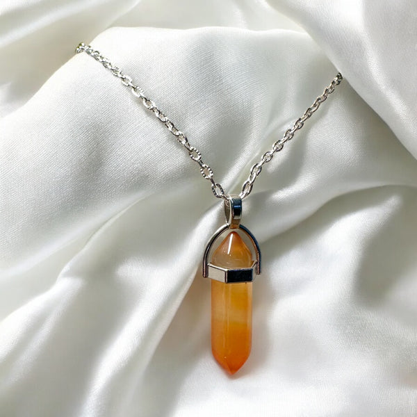 My Two Daughters Jewelry - Carnelian Pendant Necklace on Chain