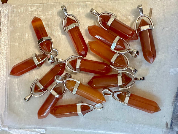 Kelowna Crystal Cave - Carnelian Pendant Point
