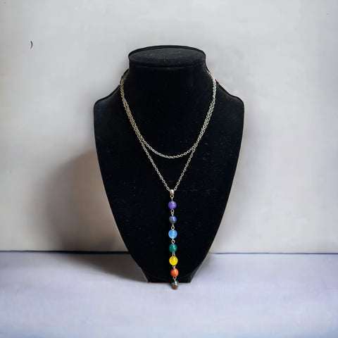 My Two Daughters Jewelry - Chakra Necklace Long Chain 6mm Beads