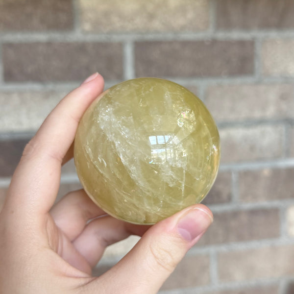 Kelowna Crystal Cave - Citrine Sphere in Hand 