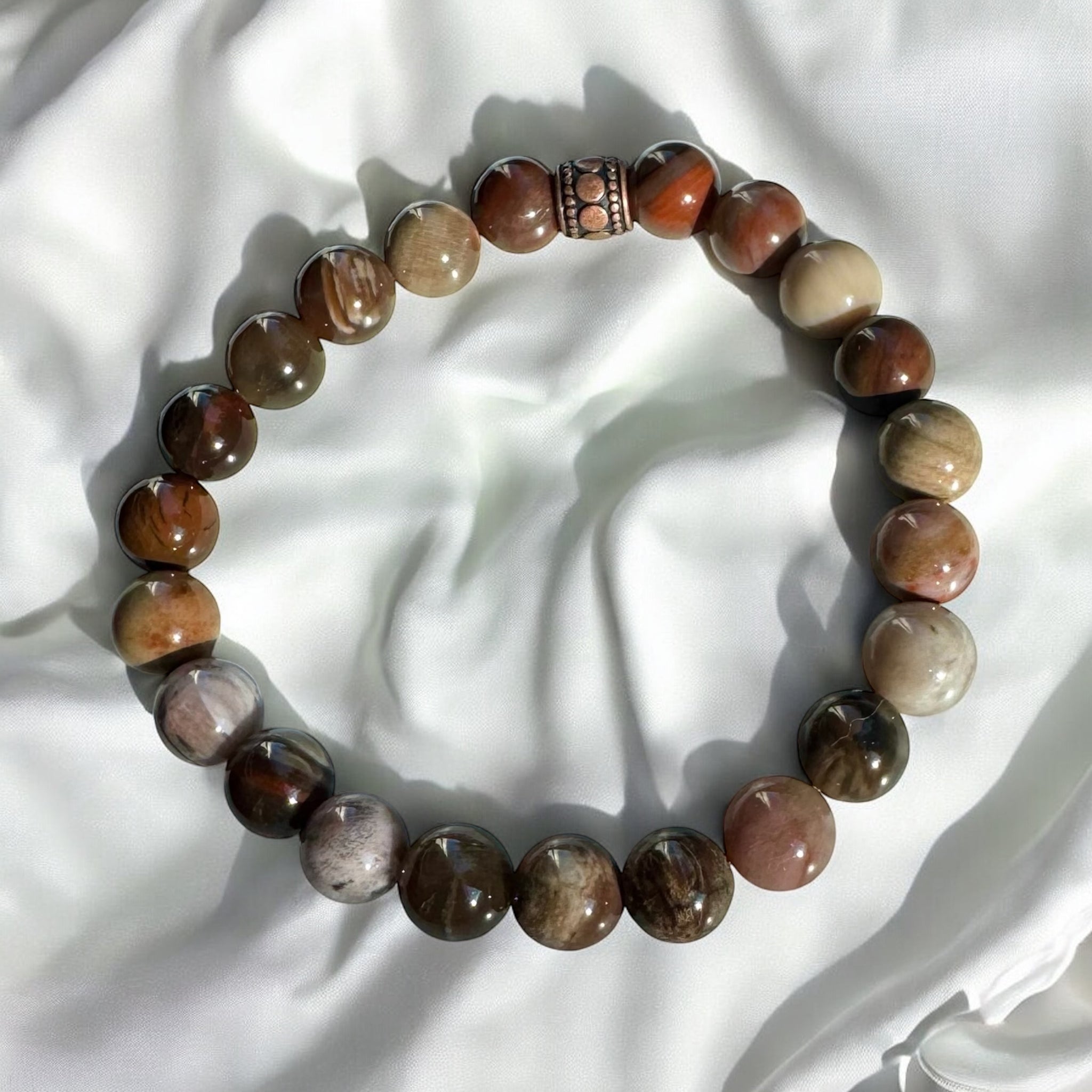 My Two Daughters Jewelry - Coffee Agate 8mm Bracelet 1