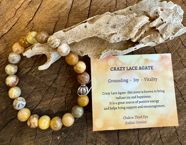 My Two Daughters Jewelry - Crazy Lace Agate Bracelet