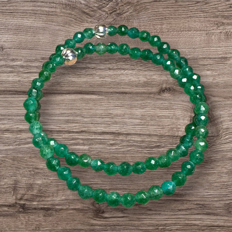 My Two Daughters Jewelry - Emerald 4mm Faceted Bracelet