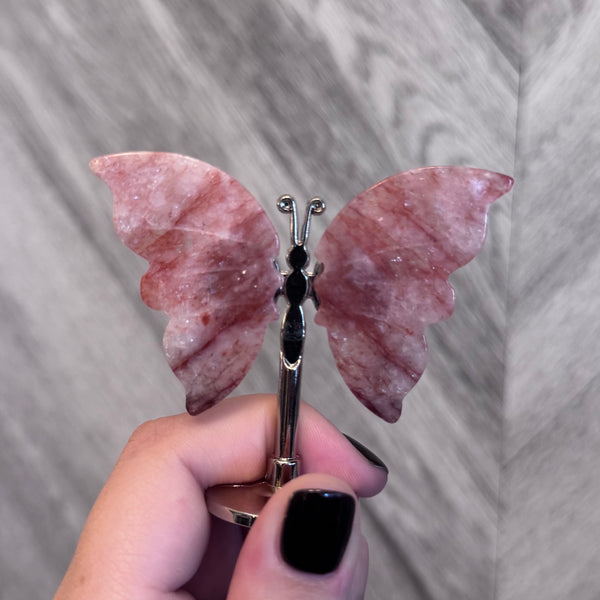 Kelowna Crystal Cave - Fire Quartz Crystal Butterfly Style 1
