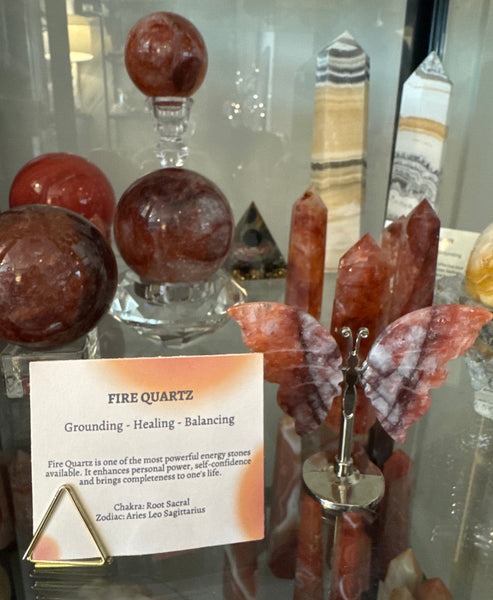 Kelowna Crystal Cave - Fire Quartz Tower Spheres and Butterfly