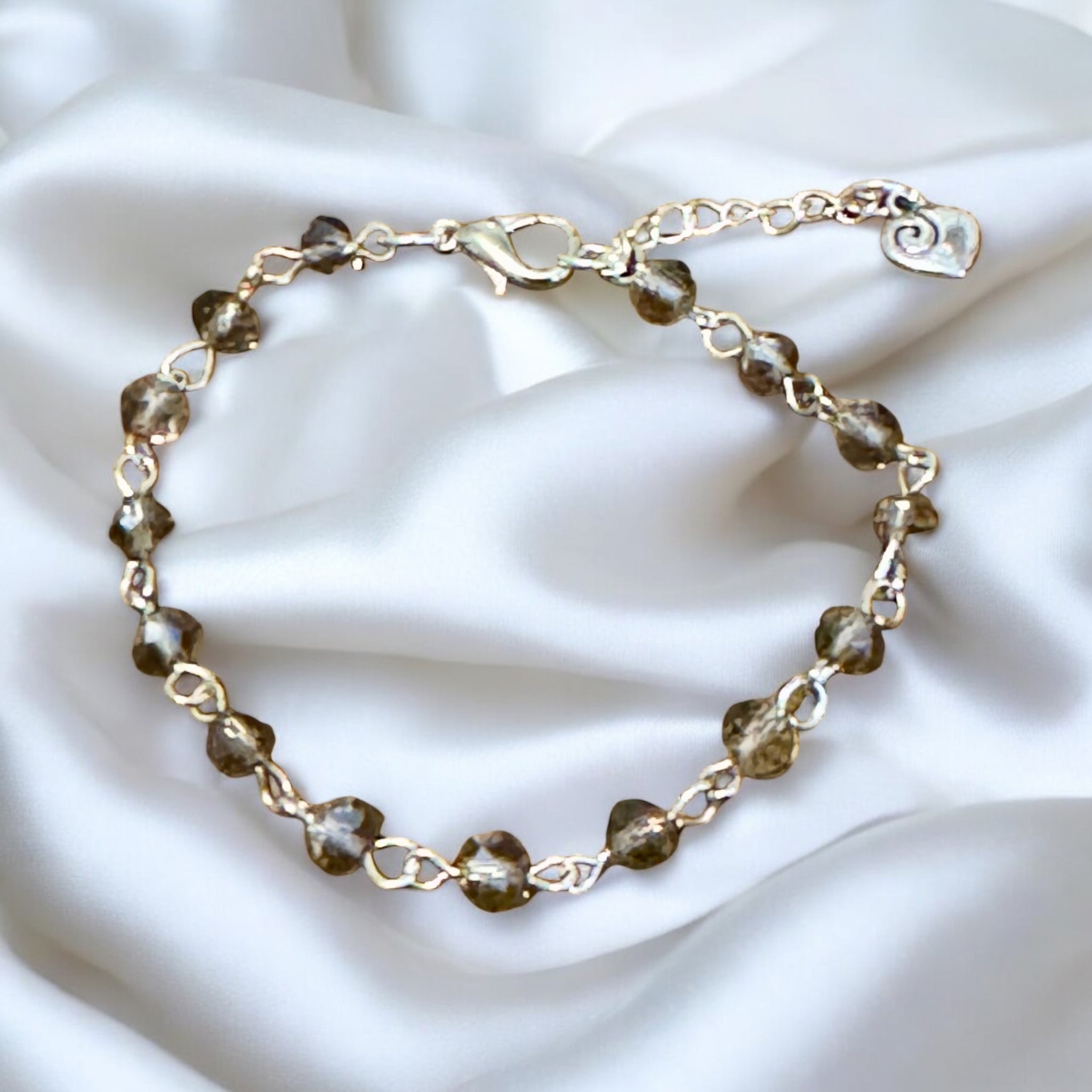 Fancy Beads - Grey Faceted 6mm Adjustable Crystal Bracelet