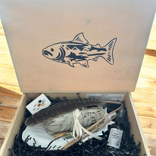 TRUE ART KELOWNA - Hand painted Smudge Gift set fish Design