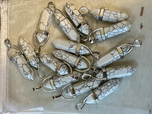Kelowna Crystal Cave - Howlite Pendant Point