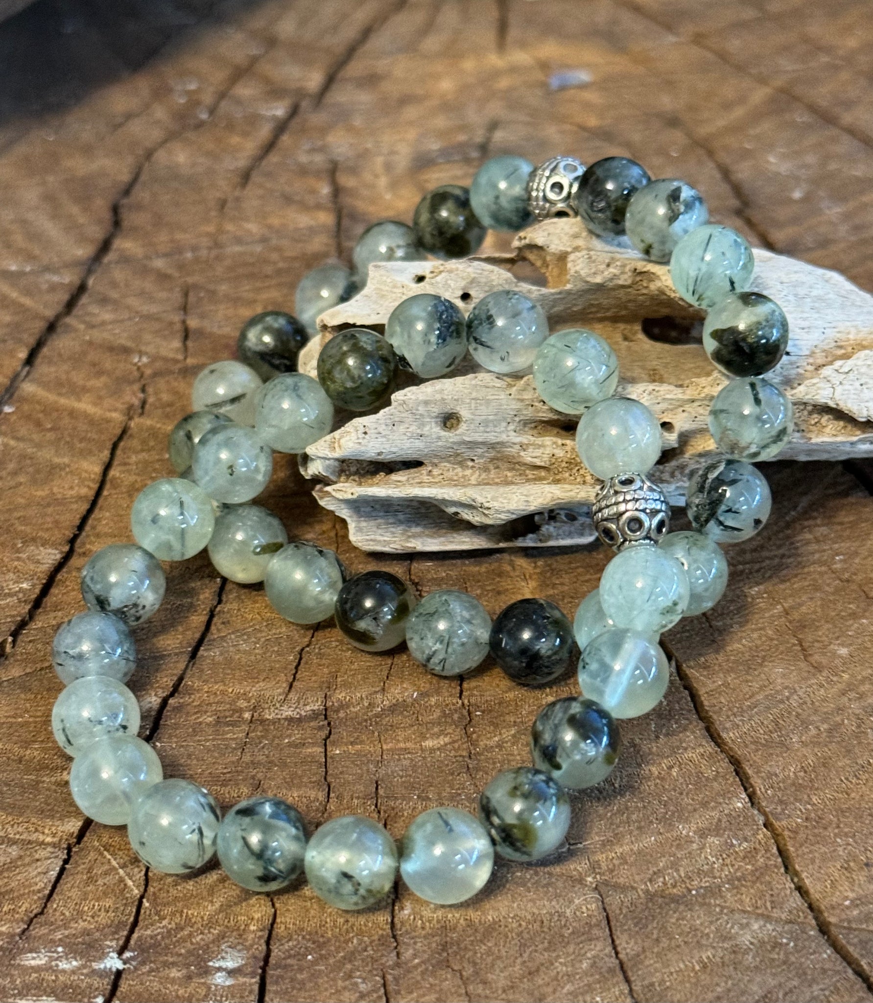 Fancy Beads - 8mm Prehnite Bracelet