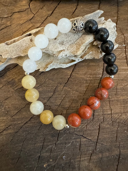 Fancy Beads - 8mm Medicine Wheel Bracelet/ The Four Directions