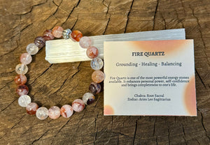 Fancy Beads - 8mm Fire Quartz Bracelet