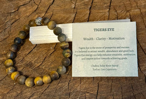 Fancy Beads - 8mm Matte Tigers Eye Bracelet