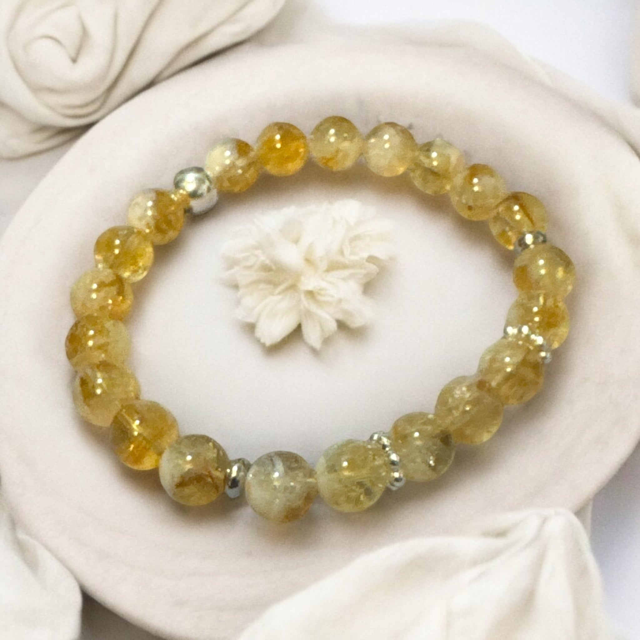 Fancy Beads - 8mm Brazil Citrine Bracelet