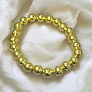 Fancy Beads - 8mm Gold Hematite Bracelet