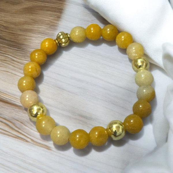 Fancy Beads - 8mm Yellow Aventurine Bracelet