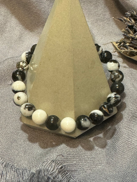 Fancy Beads - 8mm Zebra Jasper Bracelet