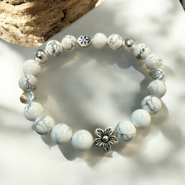 Fancy Beads - 8mm Howlite Bracelet