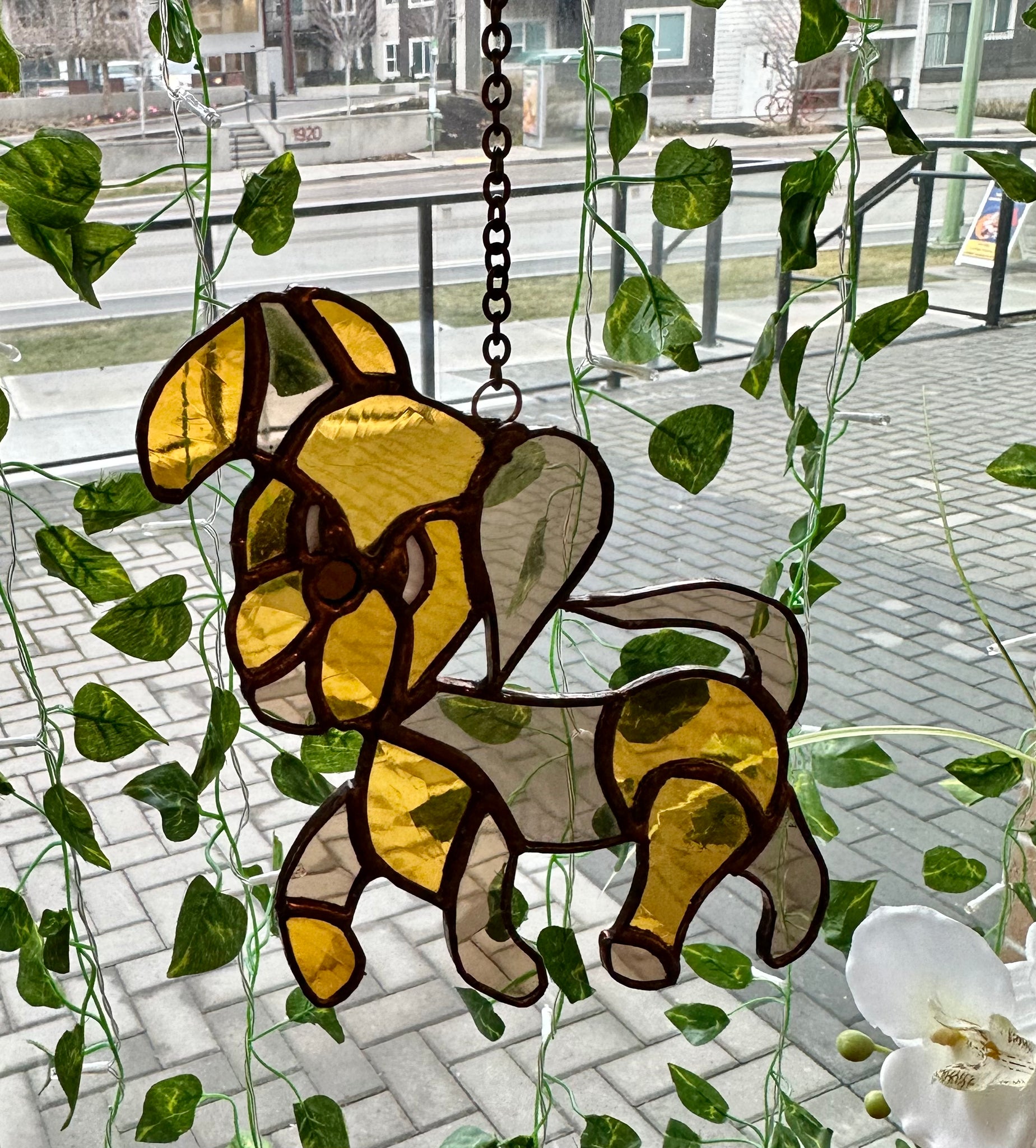 AGlazing Art - Stained Glass Dog