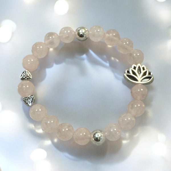 Fancy Beads - 8mm Rose Quartz Bracelet