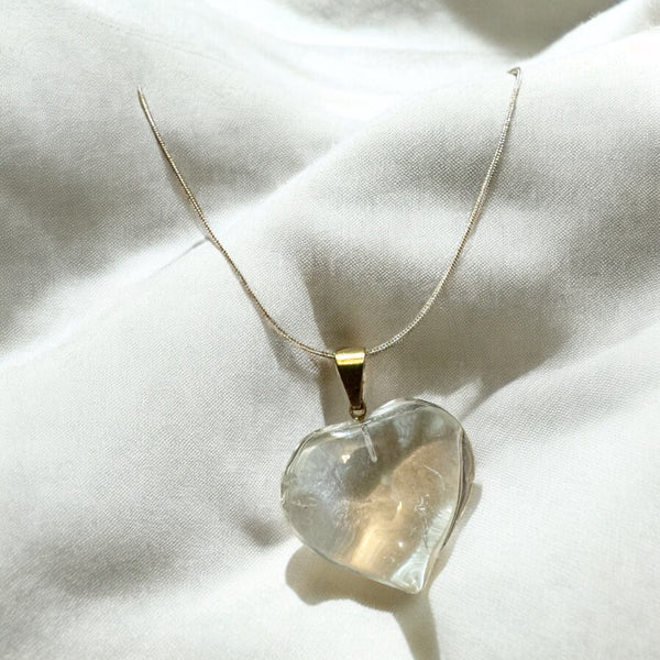 Fancy Beads - Clear Quartz Heart Necklace