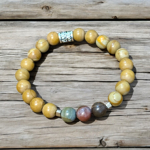 Fancy Beads - 8mm Picasso Jasper Bracelet