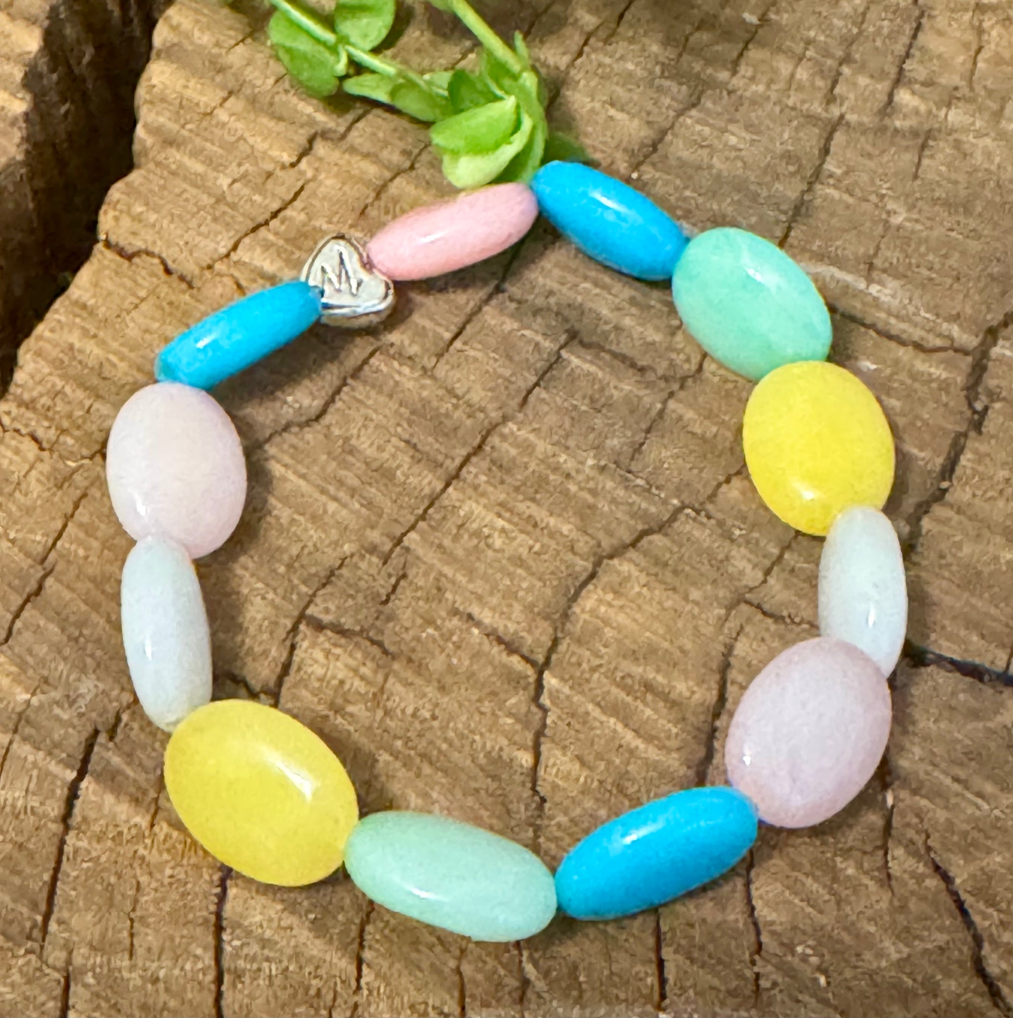 My Two Daughters Jewelry - Oval Multi Colored Jade Bracelet