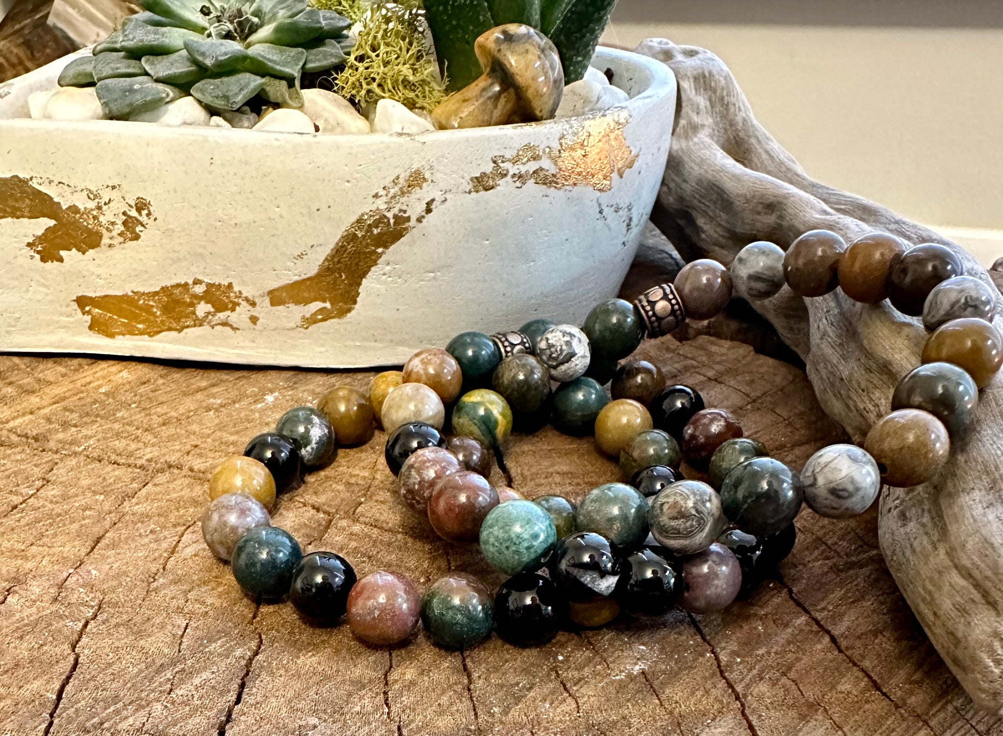 Fancy Beads - 8mm Ocean Jasper Bracelet