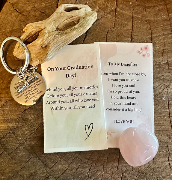 Fancy Beads - Graduation Keychains with Pocket Heart