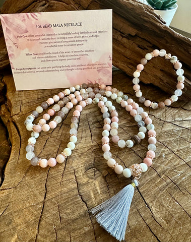 Fancy Beads - 108 Bead Mala Necklace & Bracelet Set