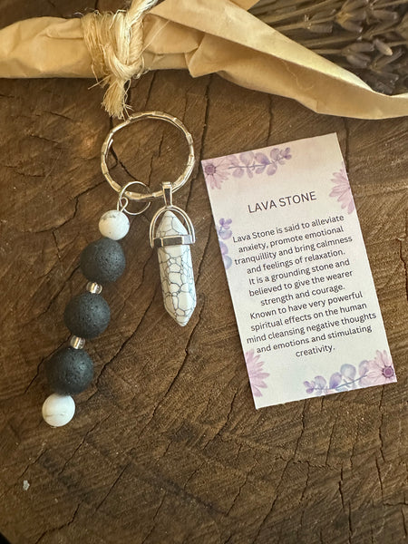 Fancy Beads - Lava Stone Essential Oil Diffuser/Key Chain