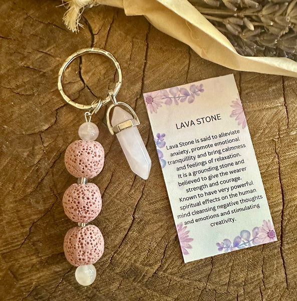 Fancy Beads - Lava Stone Essential Oil Diffuser/Key Chain